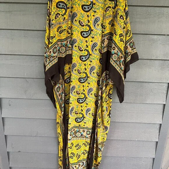 Free People Magic Dance Border Kimono Rare Yellow/Black - Picture 6 of 6